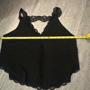 POL Black Lace Detail Top